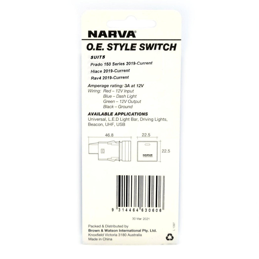 Narva  OE STYLE TOYOTA SWITCH 12V - AUX LIGHTS