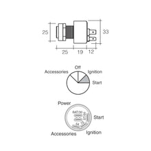 Narva 4 Position Ignition Switch Spring Return Action High Amp Narva Switches & Relays 64018-5