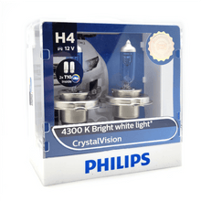 Philips H4 Crystal Vision Headlight Globe H4 12V 60/55W Philips Globes 12342CVSL-1