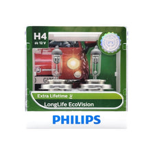 Philips H4 Long Life EcoVision Headlight Globe H4 12V 60/55W Pair Philips Globes 12342LLEC0S2-2