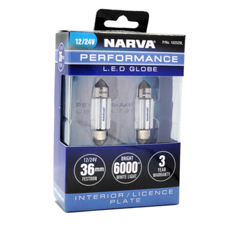 Narva 36mm LED Festoon Globes 12V / 24V GEN III Pair Narva Globes 18252BL-1