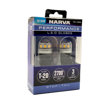 Narva LED T20 Globes T-20 W21/5W Wedge Globes GENIII Narva Globes 18268bl