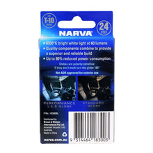 Narva T10 LED Globes T-10 LED Bulb Wedge Globe Cool White T10 LED White Pair 24V Narva Globes 18300BL-3