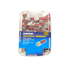 Narva Female Blade Terminal Red fits 2.5mm to 3mm Wire 100 Pack Each Narva Lugs & Connectors 56134_2