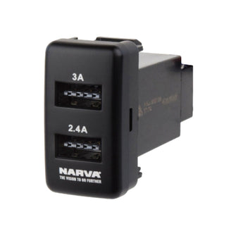 Narva Twin USB Socket fits Toyota 100 Series Landcruiser 1998 to 2007 Narva Switches & Relays 63313BL_1