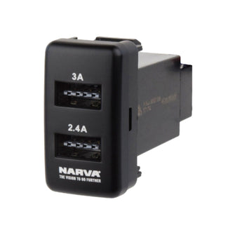 Narva Twin USB Socket fits Toyota Prado 120 Series Landcruiser 2003 to 2009 Narva Switches & Relays 63313BL_1_3e09dac0-27ae-471b-a20a-c389a40a77fc