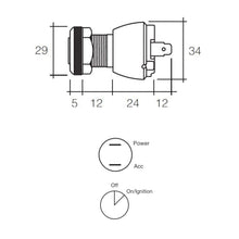 Narva Ignition Switch 2 Position 12V Narva Switches & Relays 64002-4