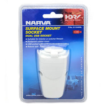 Narva Twin USB Socket Surface Mount White Narva Elec Accessory, Plugs & Sockets 81154WBL-2